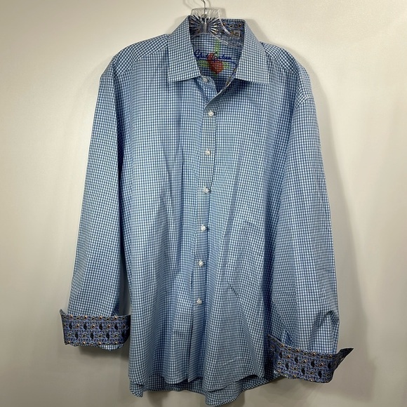Robert Graham Other - Robert Graham blue and white button-down dress shirt size XL